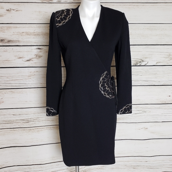 St. John Dresses & Skirts - St. John Evening Wrap Knit Dress sz 4 EUC